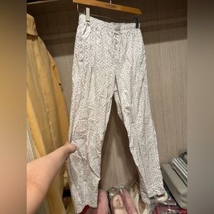 New Love Floral Women’s Pajama Pants White and Pink